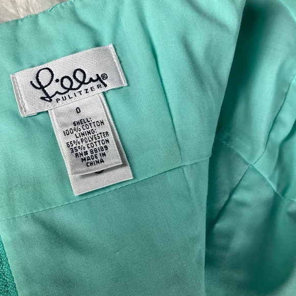Lilly Pulitzer Size 0 Eyelet Layered Vintage Teal Green Empire  Waist Dress - Picture 12 of 14
